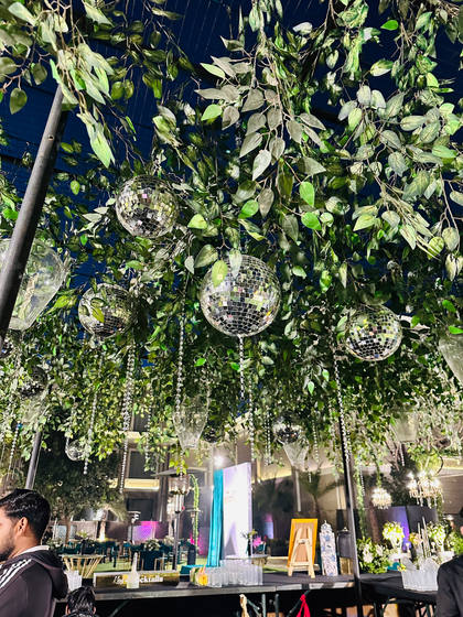 Ceiling and Bar — After Party decor — Jaya x Nikunj